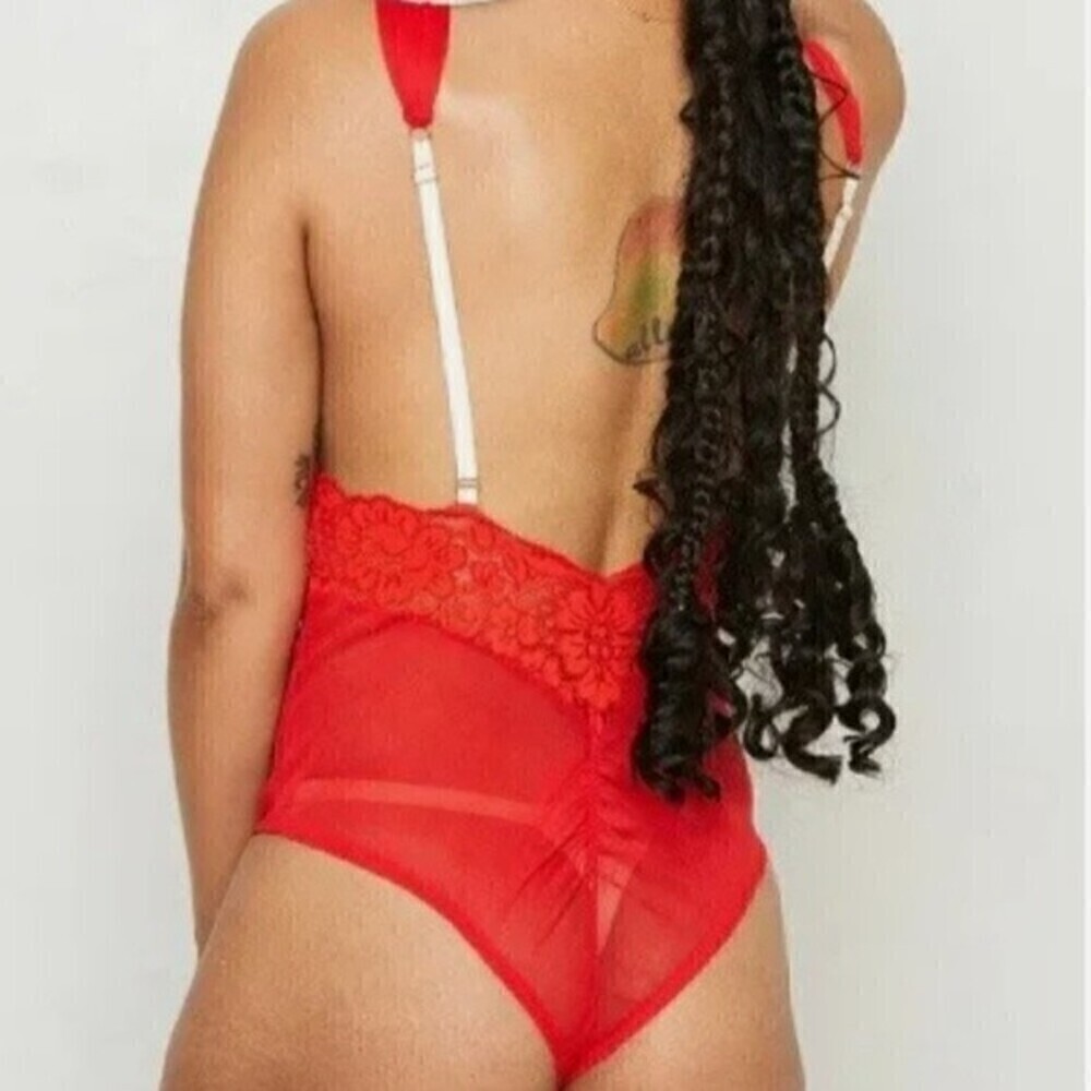 Free People We Are HAH Cheap And Cheerful Bodysuit Red Women's Small Revolve - Picture 3 of 13